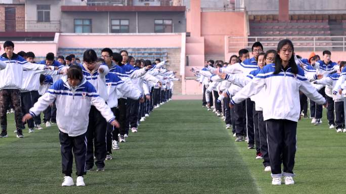 学生早操全民健身运动锻炼体育强国素质教育