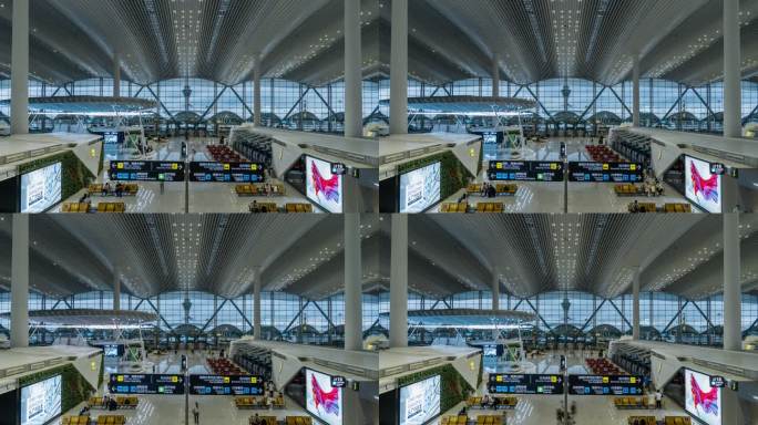 【8K延时】白云机场T2航站楼候机厅民航