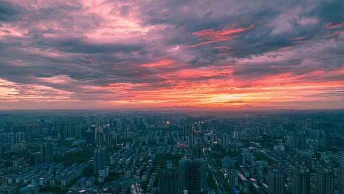 湖南省衡阳市华新开发区夜景延时摄影