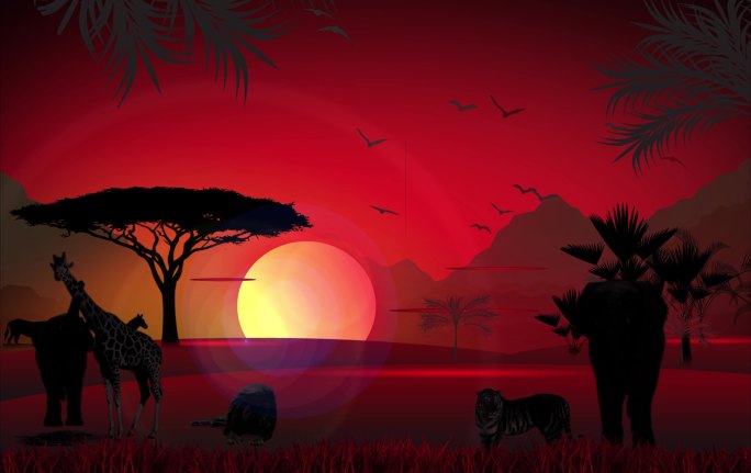 非洲草原太阳