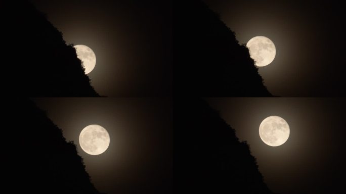 月亮从山间升起