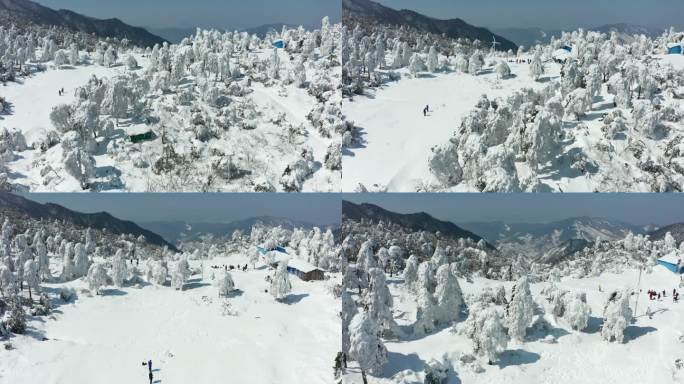 临安百丈岭雪景风光4K航拍