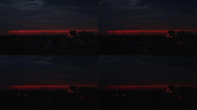 城市黄昏入夜天空变化  延时摄影