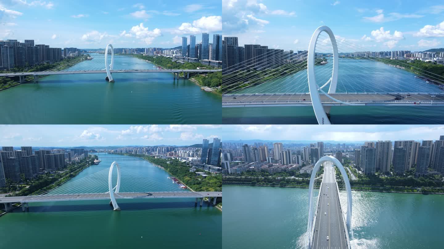 柳州航拍 柳江 白沙大桥