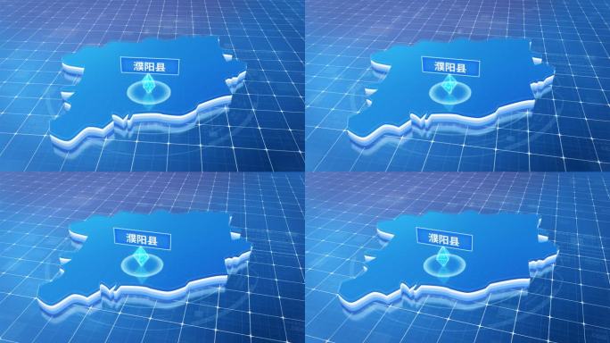 濮阳县蓝色科技感定位地图