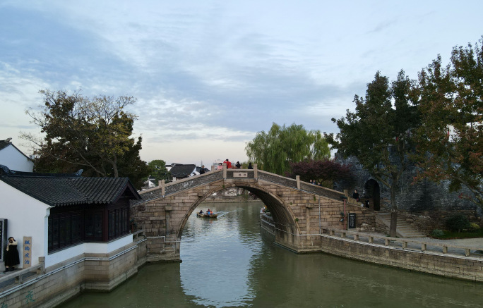 航拍-苏州枫桥-寒山寺