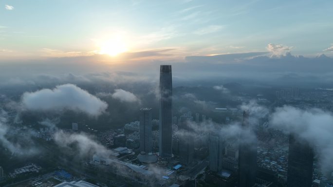 4K御三 东莞航拍 东莞云海  城市云海