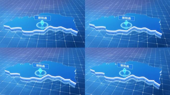 原阳县蓝色科技感定位地图