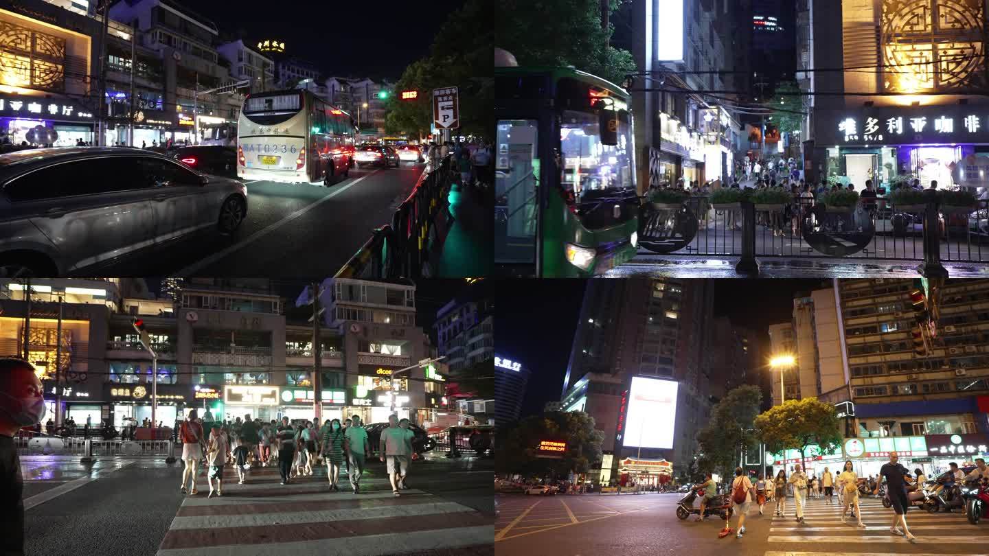 4K贵阳市街头夜景空镜