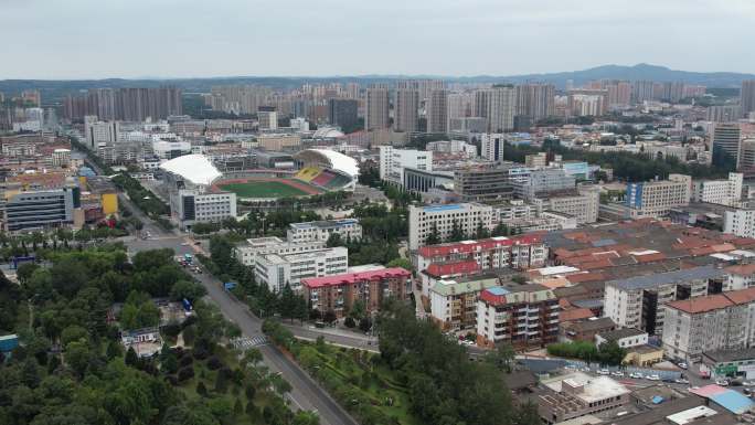 航拍山西晋城市城区4K50帧