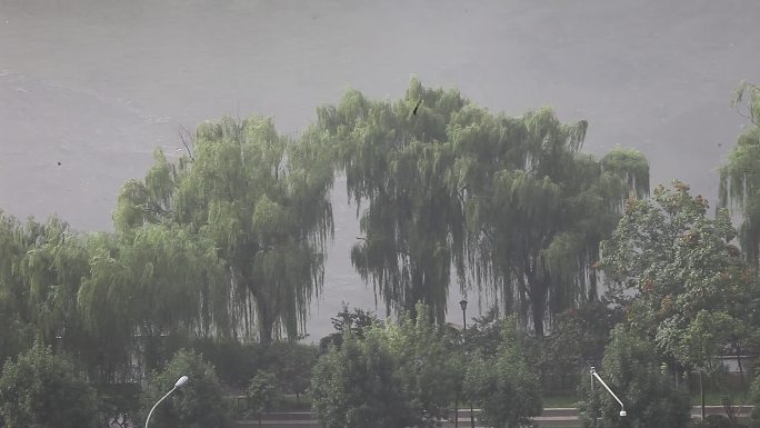 山东济南：城市河流暴风雨