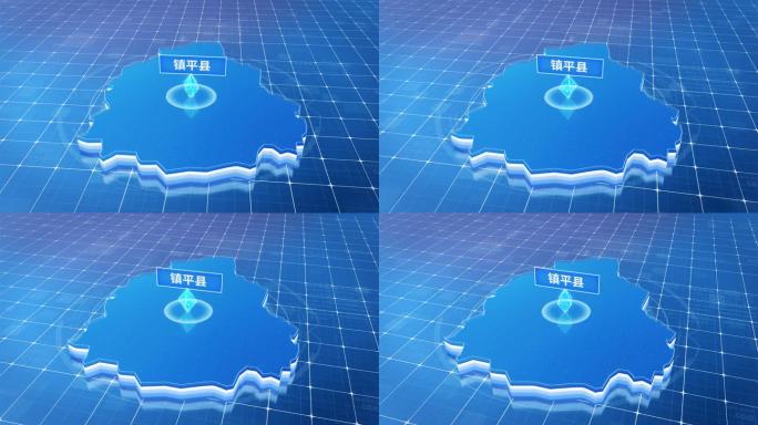 镇平县蓝色科技感定位地图