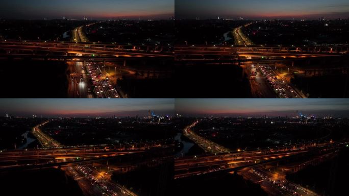 4K原素材-航拍上海高科中路、罗山高架路