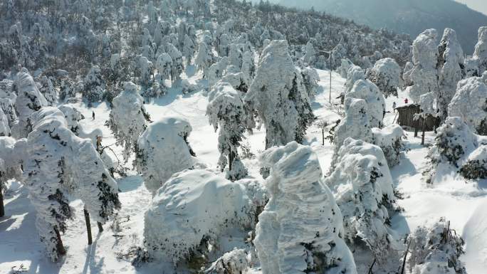 临安百丈岭雪景风光4K航拍