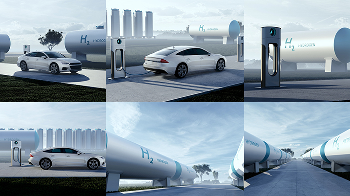 新能源电动汽车绿色环保节能氢能充电碳中和