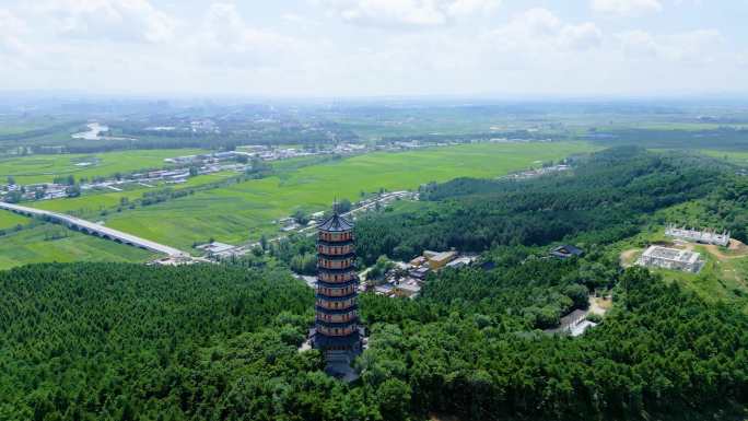 4k航拍吉林梅河口市龙泉寺