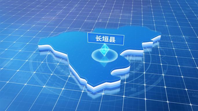 长垣县蓝色科技感定位地图