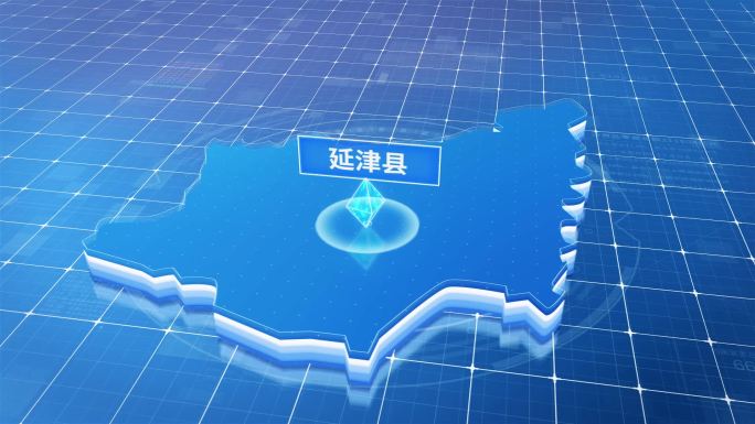 延津县蓝色科技感定位地图