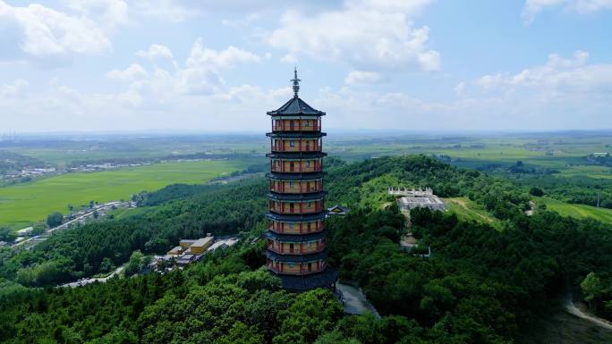 4k航拍吉林梅河口市龙泉寺