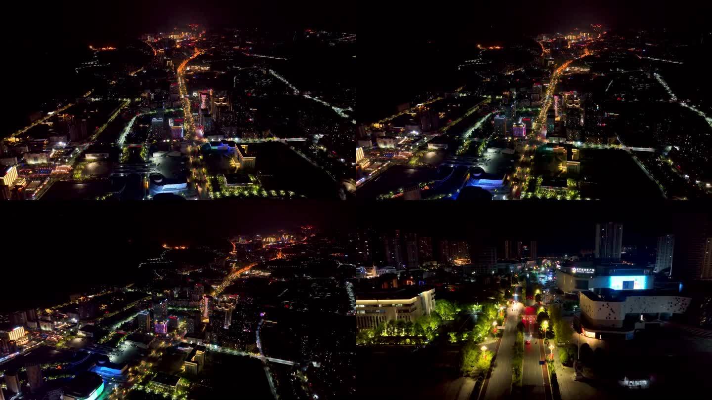 4K航拍湘西州吉首高新区新城夜景4
