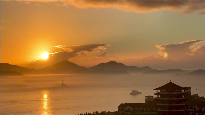 福建漳州东山岛日出延时高清