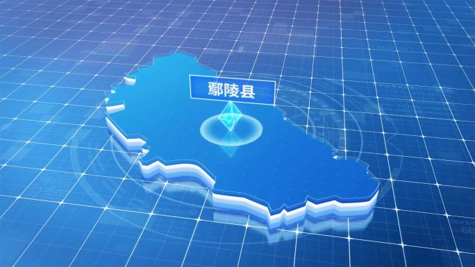 鄢陵县蓝色科技感定位地图