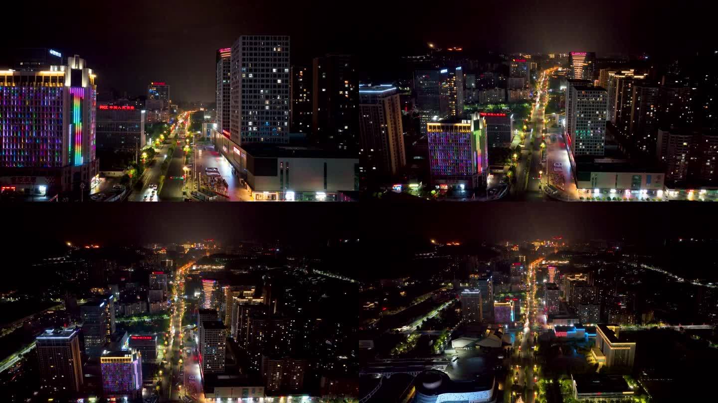 4K航拍湘西州吉首高新区新城夜景