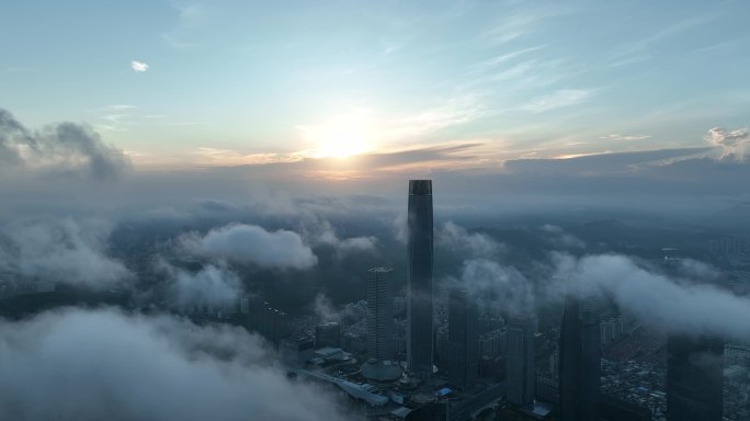 4K御三 东莞航拍 东莞云海  城市云海