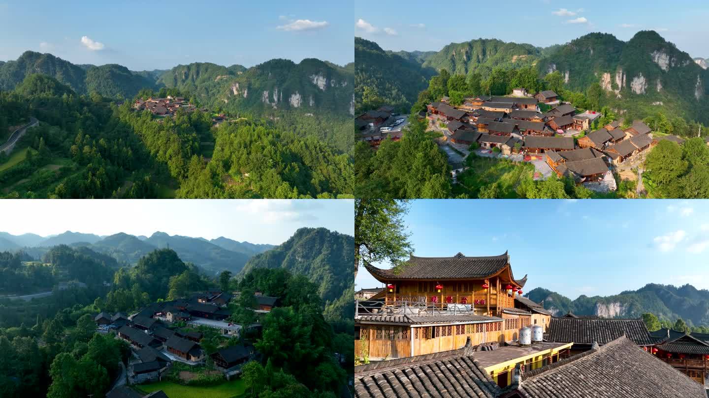 航拍精准扶贫湖南湘西十八洞村合集6