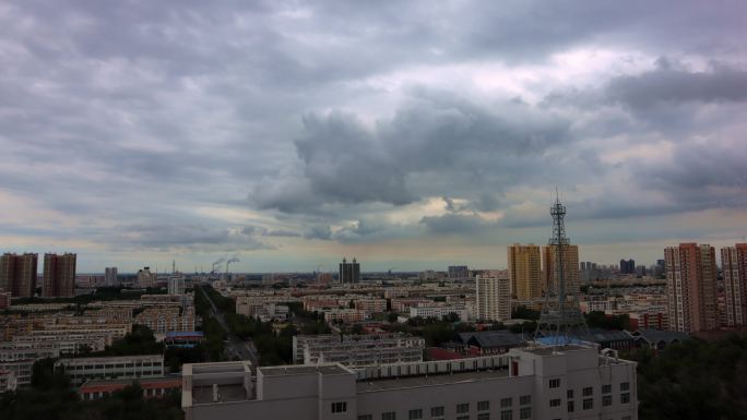 城市阴天天空多云 延时摄影