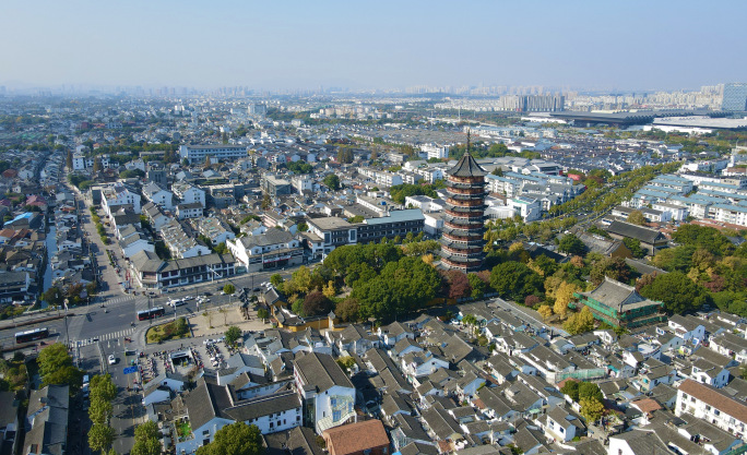 航拍苏州秋天秋色秋景（多角度）