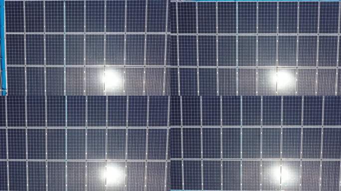 航拍 屋顶 光伏 太阳能板 新能源