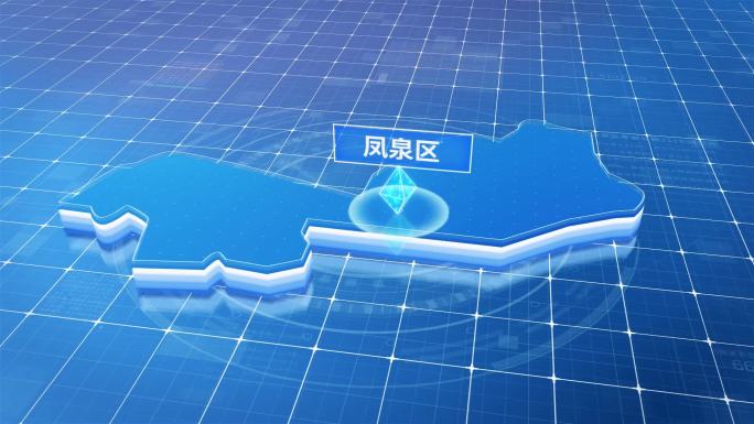凤泉区蓝色科技感定位地图