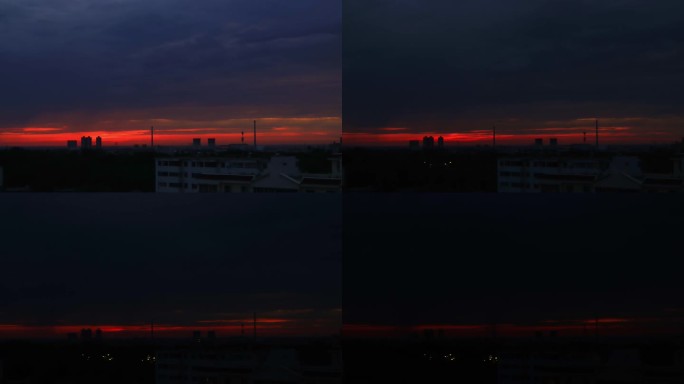 城市黄昏入夜天空变化 延时摄影