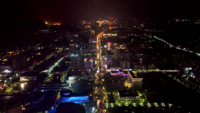 4K航拍湘西州吉首高新区新城夜景9
