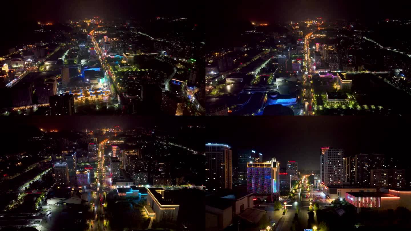 4K航拍湘西州吉首高新区新城夜景9