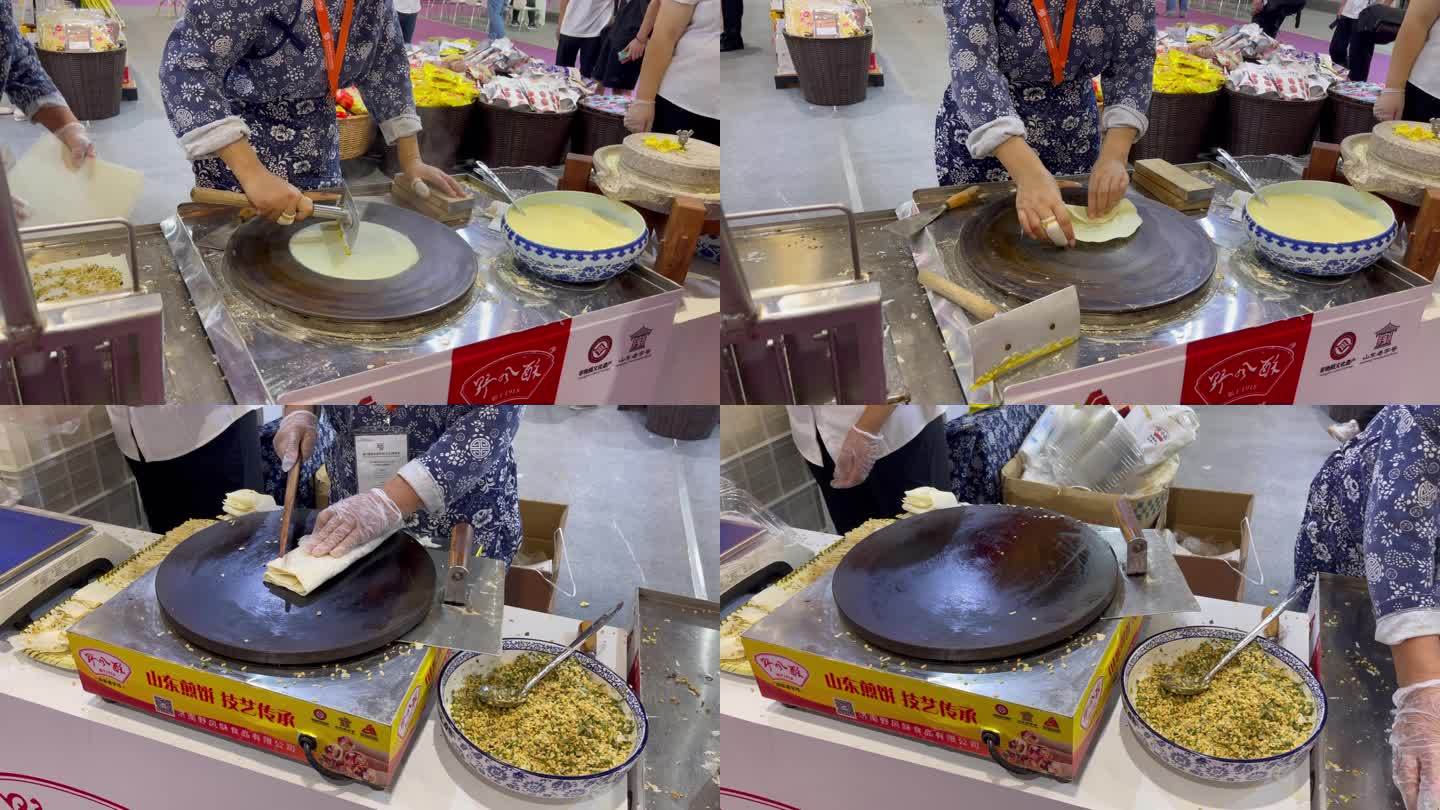 博览会现场制作山东煎饼