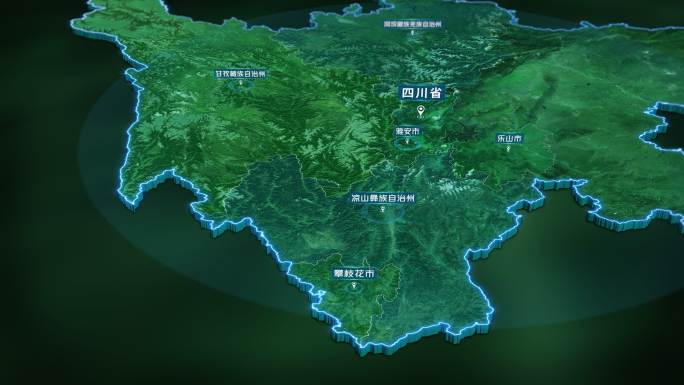 4K大气四川省行政地图面积人口基本信息