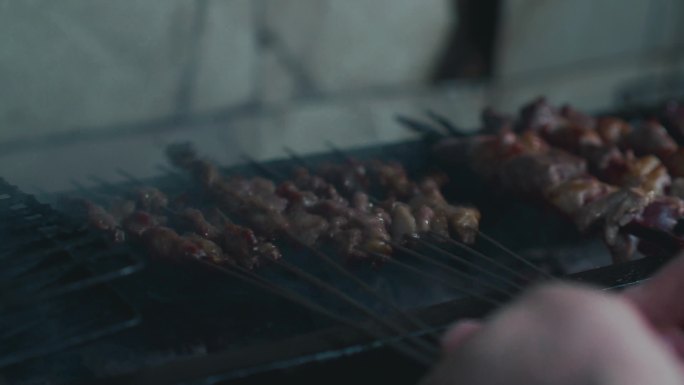 烤羊肉串 烤肉串 4k