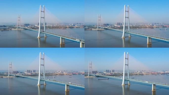 九江市长江二桥航拍延时视频