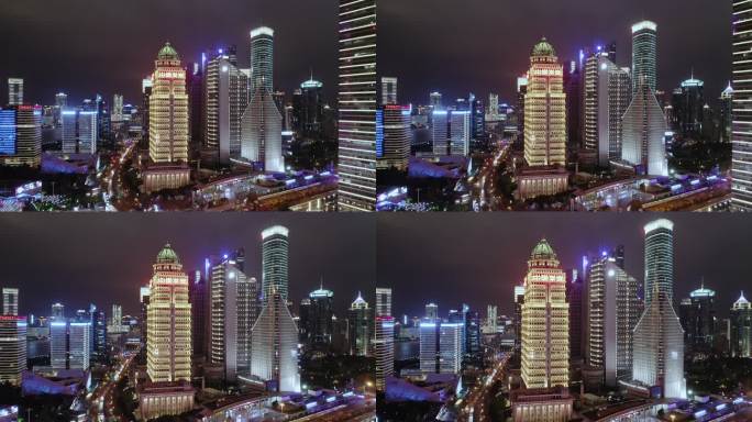 上海陆家嘴金融区建筑群夜景