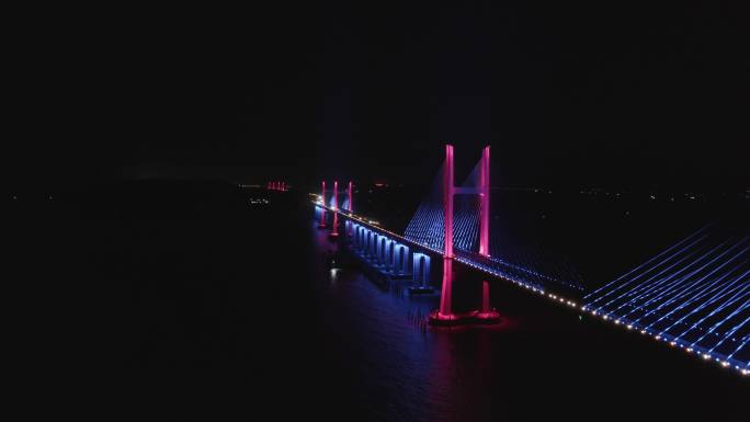 平潭公铁大桥夜景4K