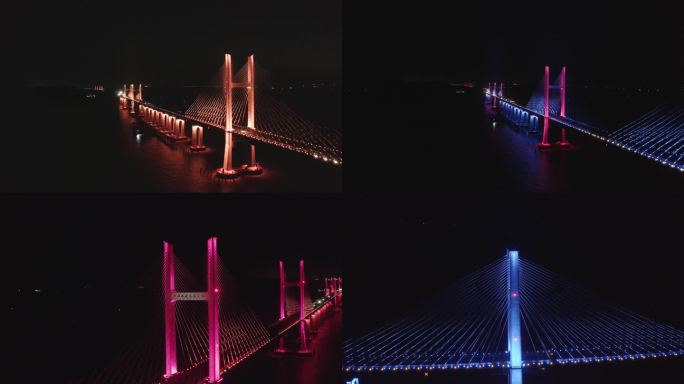平潭公铁大桥夜景4K