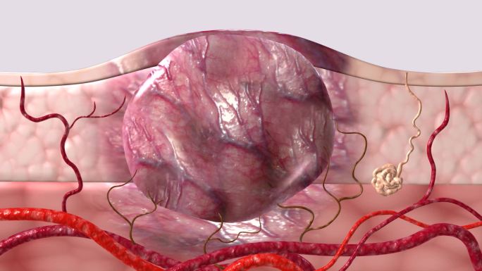 瘤体机体无法正常提供生长环境逐渐萎缩消融