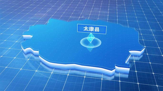 太康县蓝色科技感定位地图
