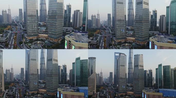 上海著名建筑国金中心商场与上海中心大厦