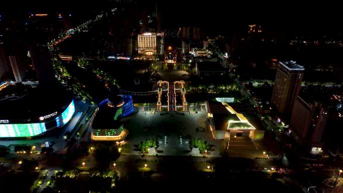 4K航拍湘西州吉首高新区新城夜景6