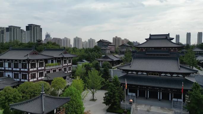 西安清凉寺旅游景区清凉山航拍2