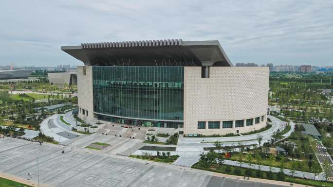 郑州博物馆建筑航拍