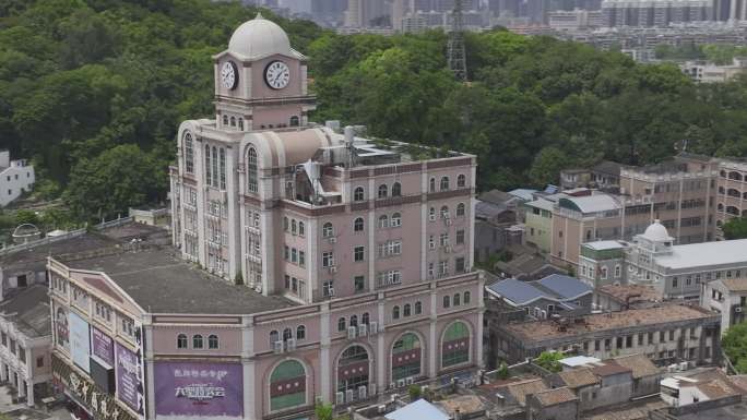 中山石岐步行街城市风景航拍